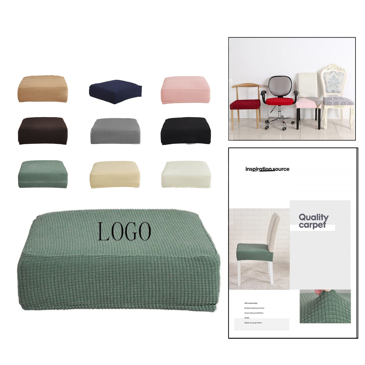 Water-repellent elastic cushion cover