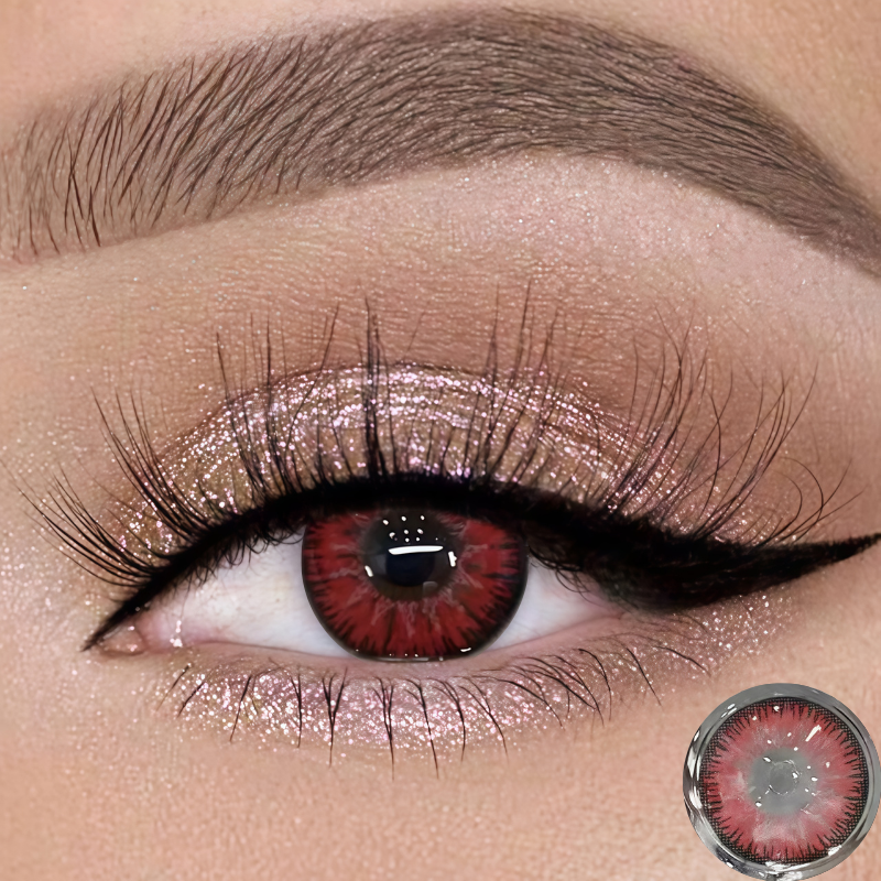 Gradient Red Contact Lenses | Yearly