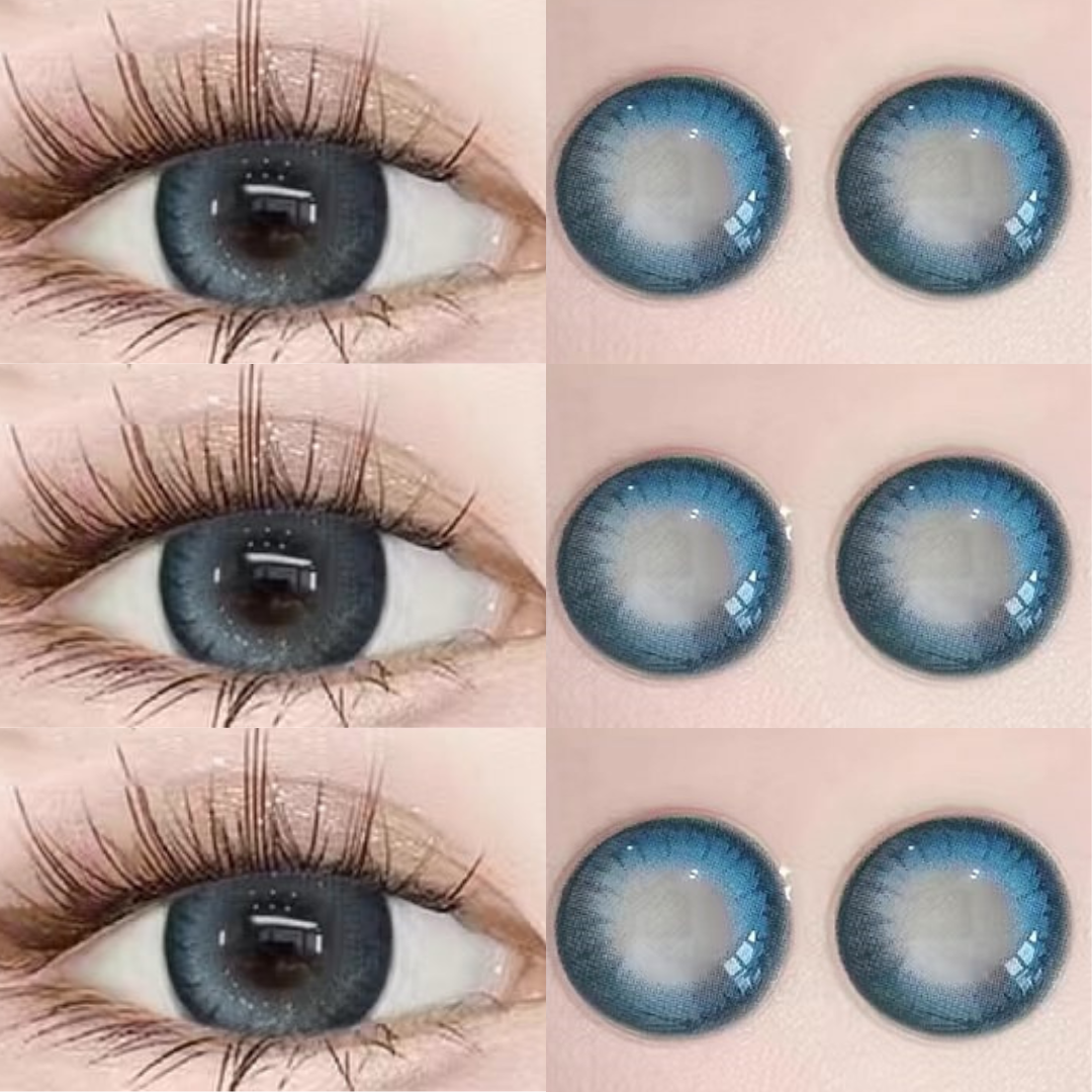 Glazed Mandarin Blue Contact Lenses(6months wear)