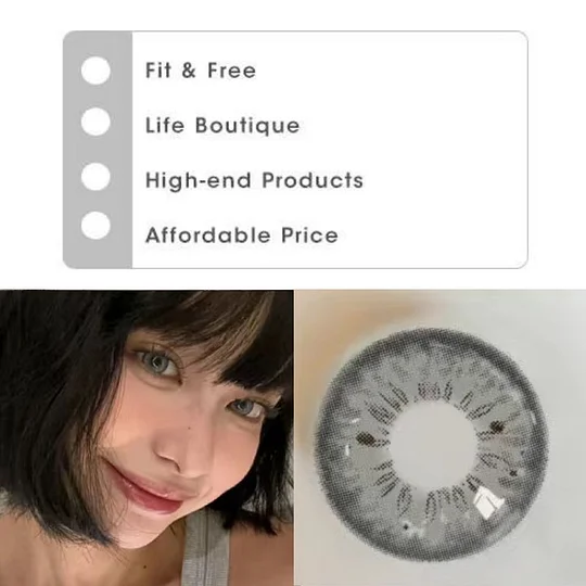 Black Spot Iris Gray Contact Lenses(12 months wear)