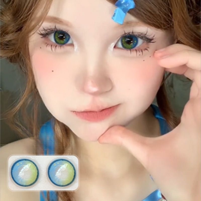 Cosmic Blue Green Contact Lenses(12 months wear)