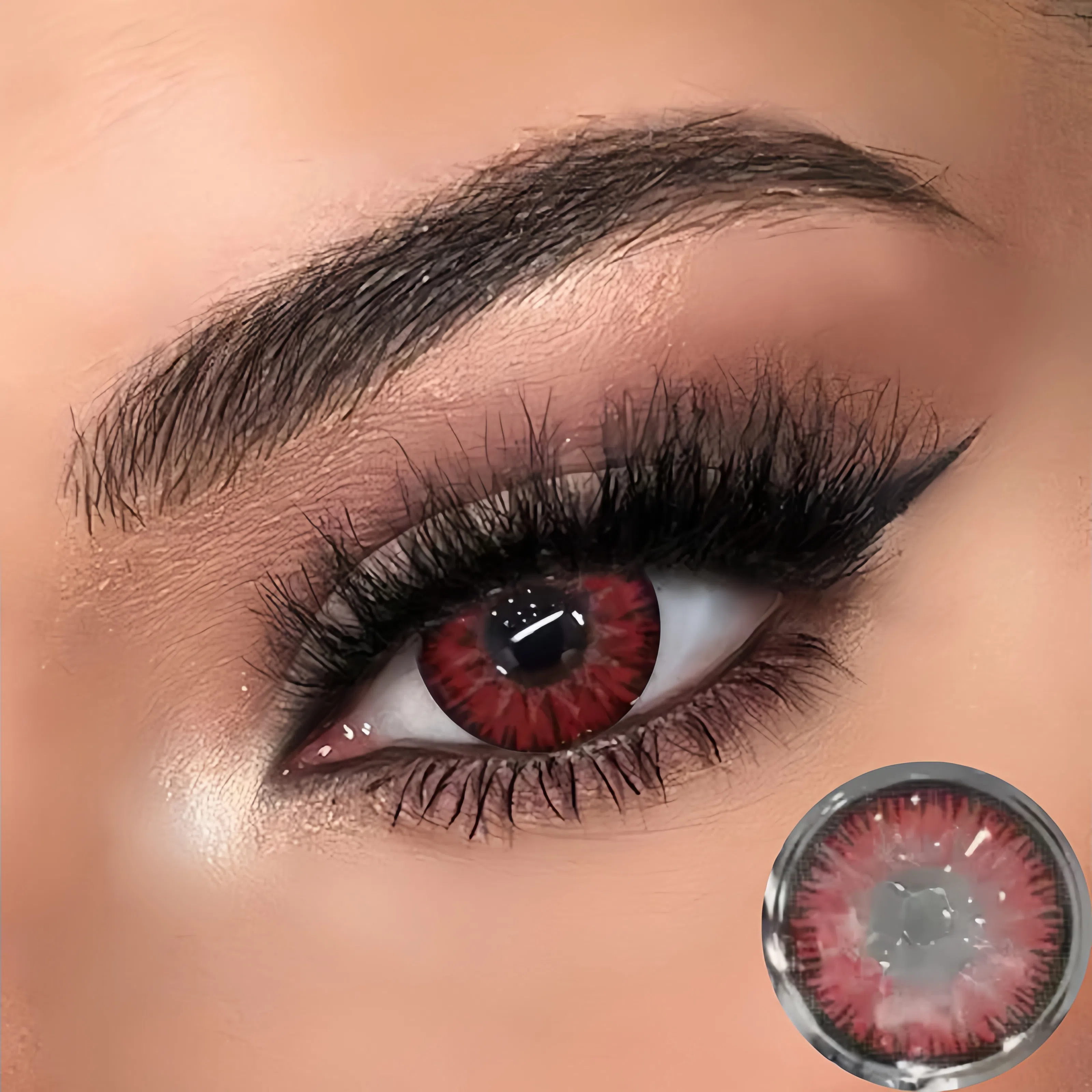 Gradient Red Contact Lenses | Yearly