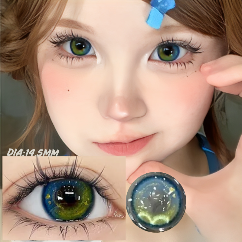 Cosmic Blue Green Contact Lenses(12 months wear)