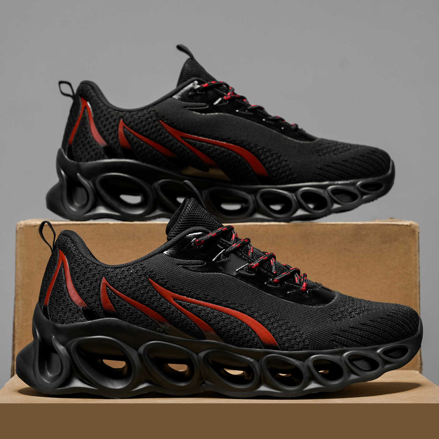 Softsfeel® Women's Relieve Foot Pain Perfect Walking Shoes - Black Red