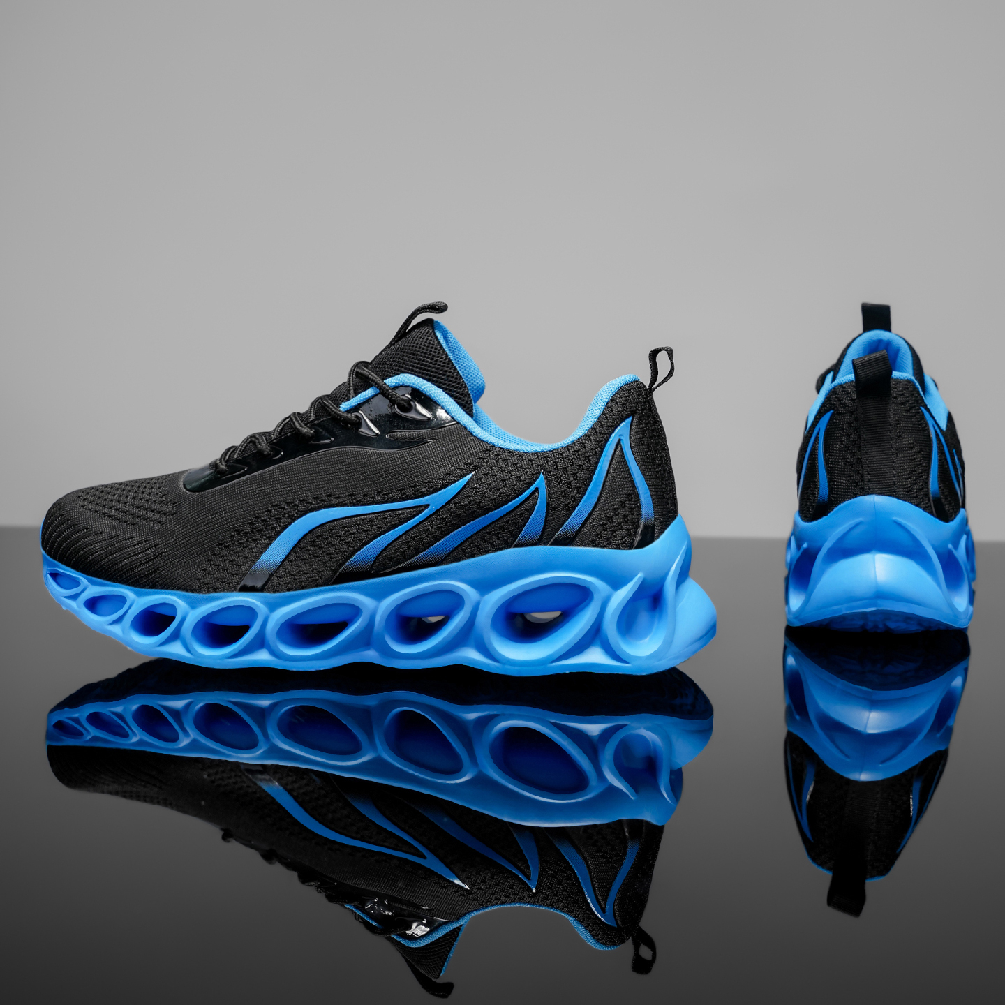 Softsfeel® Men's Relieve Foot Pain Perfect Walking Shoes - Black Blue