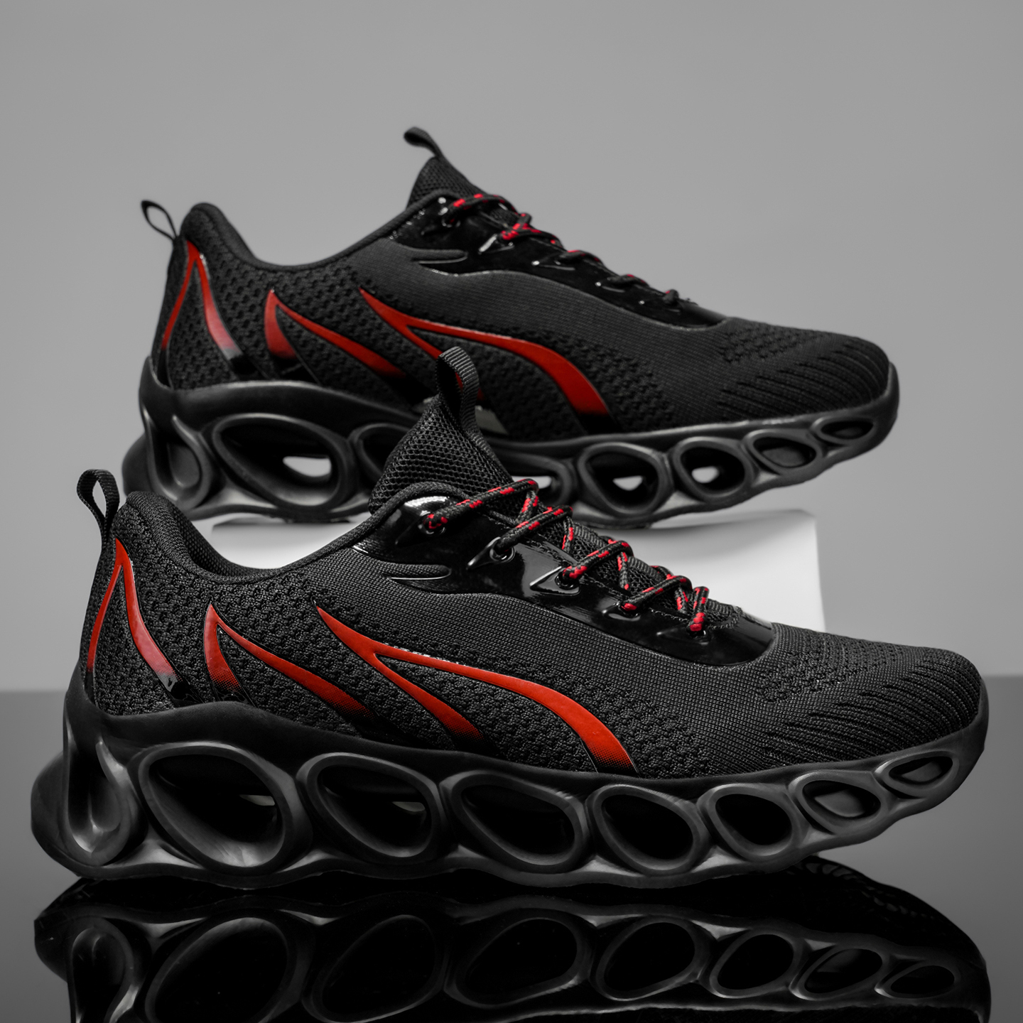 Softsfeel® Women's Relieve Foot Pain Perfect Walking Shoes - Black Red