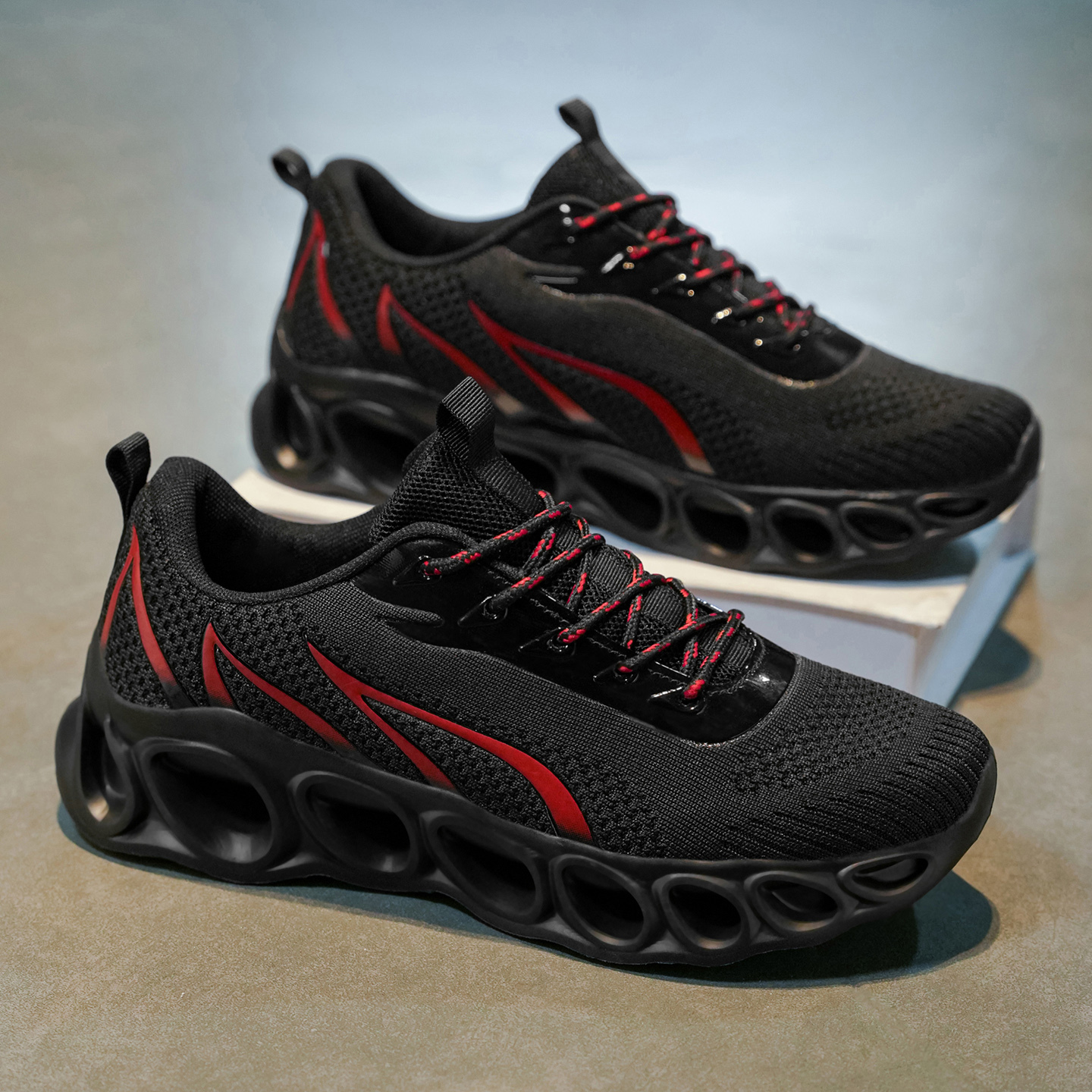 Softsfeel® Women's Relieve Foot Pain Perfect Walking Shoes - Black Red