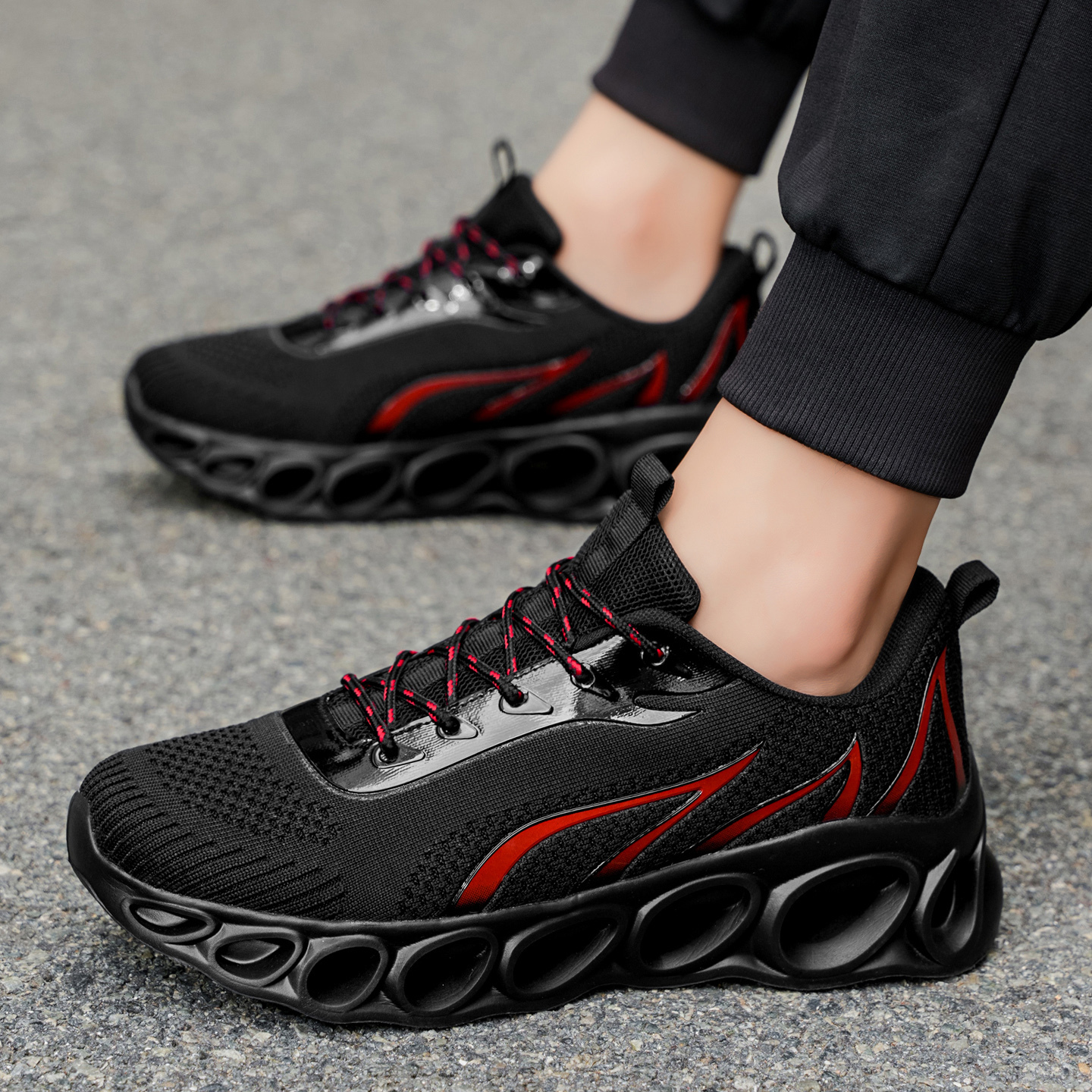 Softsfeel® Women's Relieve Foot Pain Perfect Walking Shoes - Black Red