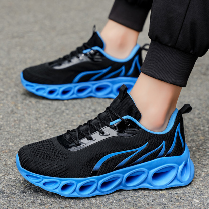 Softsfeel® Men's Relieve Foot Pain Perfect Walking Shoes - Black Blue