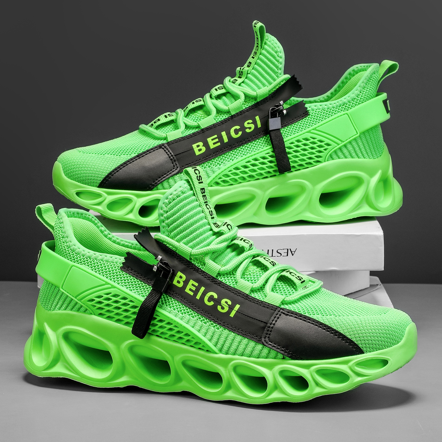 Softsfeel® Men's Side-Zip ComfortFit Walking Shoes - Green