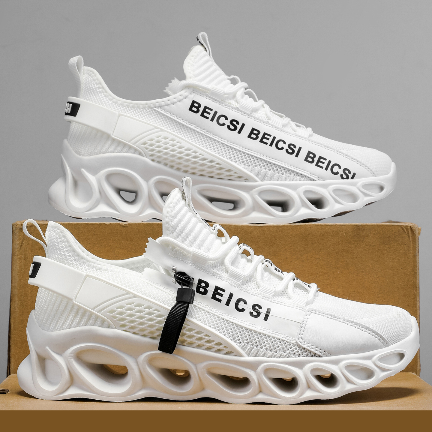 Softsfeel® Men's Side-Zip ComfortFit Walking Shoes - White