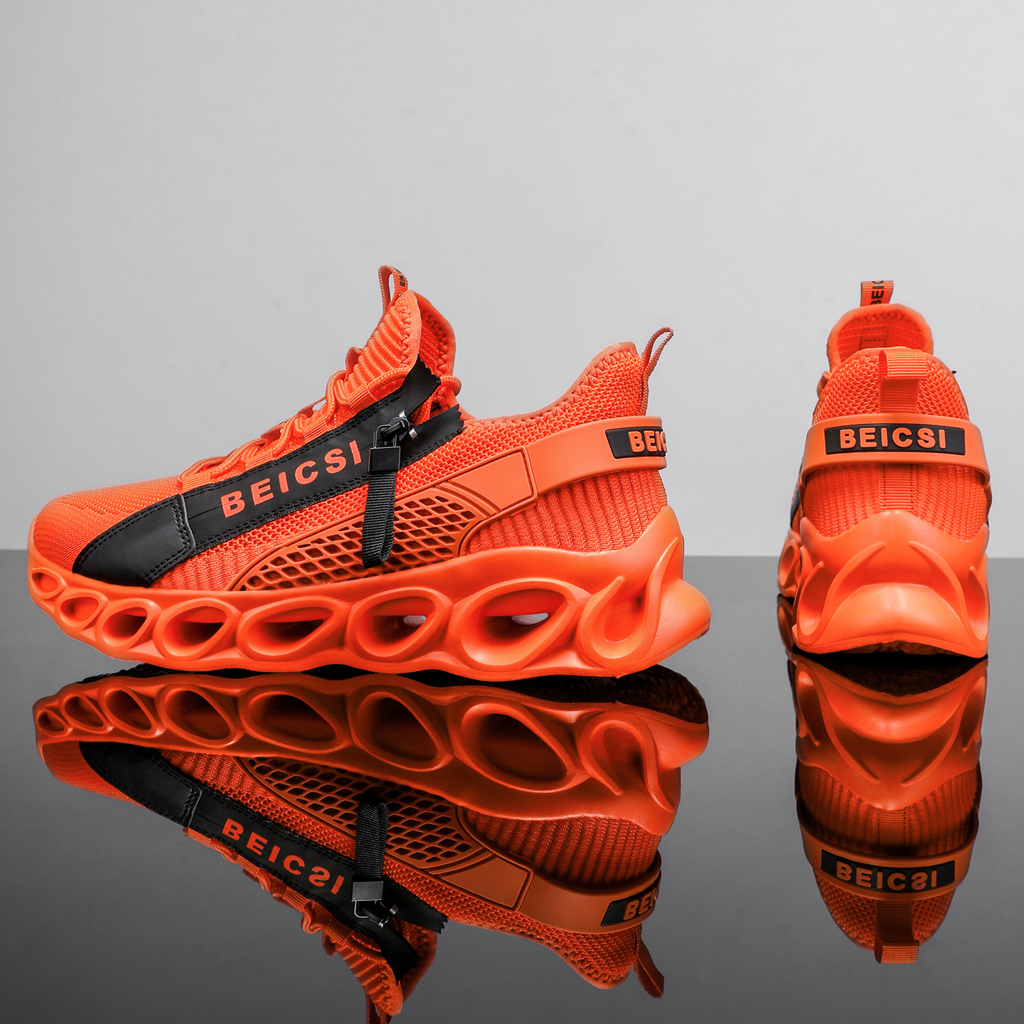 Softsfeel® Men's Side-Zip ComfortFit Walking Shoes - Orange