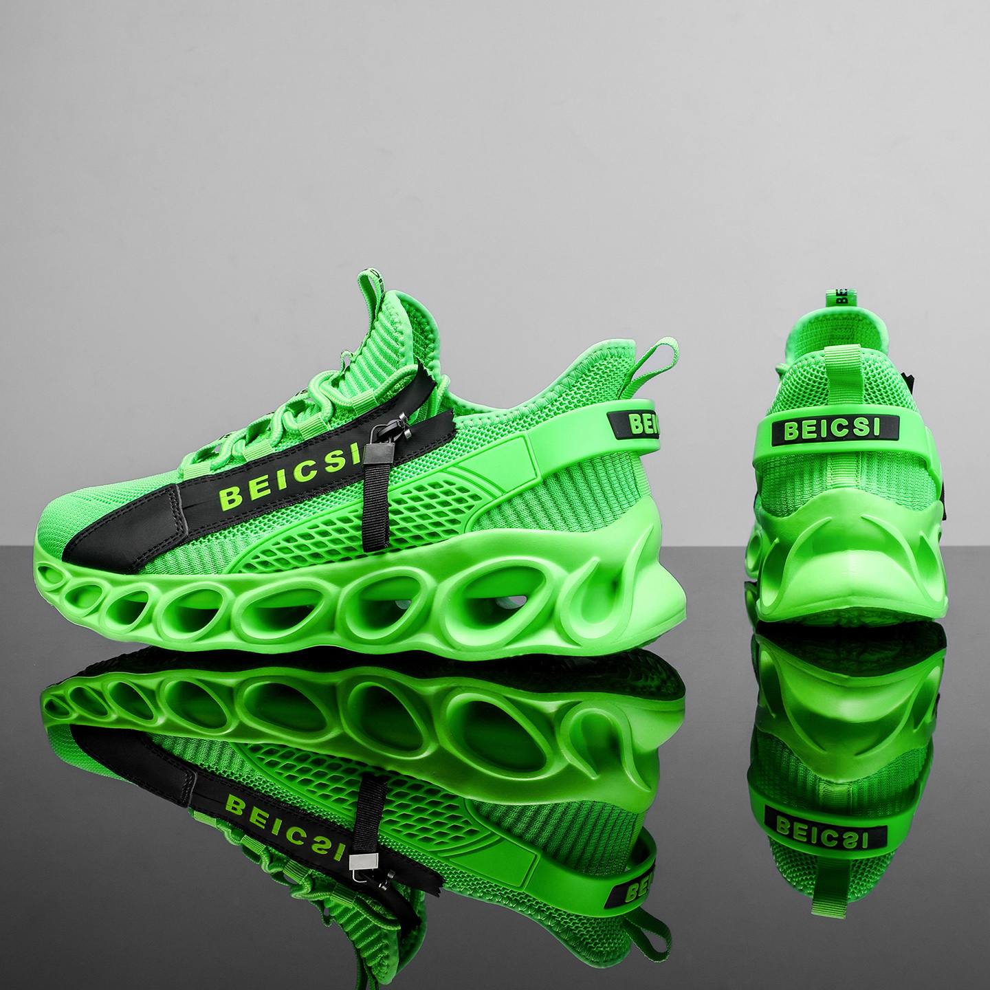 Softsfeel® Men's Side-Zip ComfortFit Walking Shoes - Green