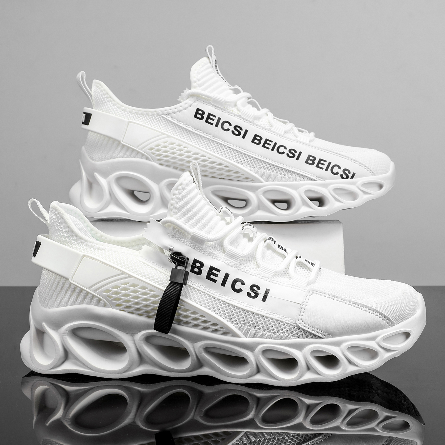 Softsfeel® Men's Side-Zip ComfortFit Walking Shoes - White