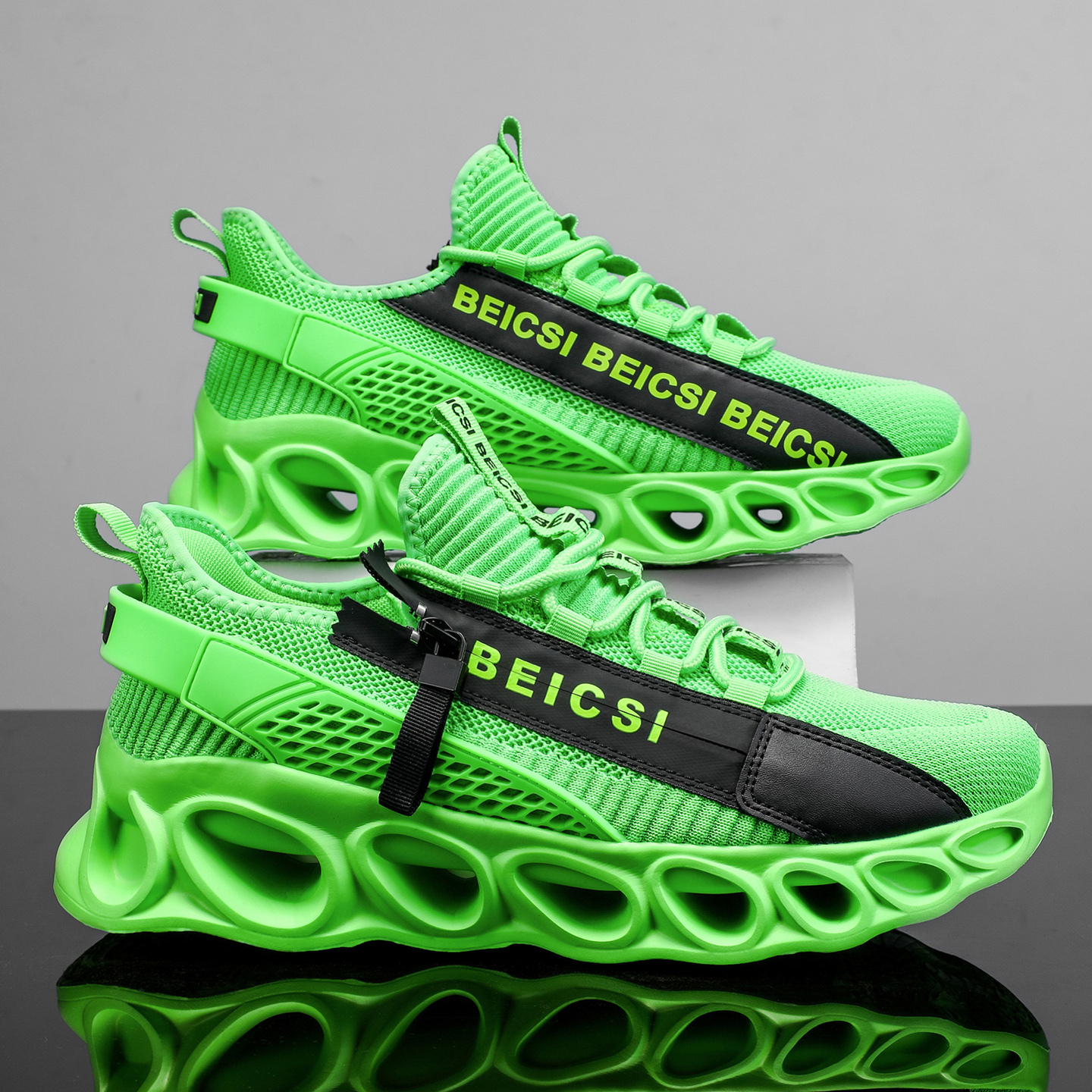 Softsfeel® Men's Side-Zip ComfortFit Walking Shoes - Green