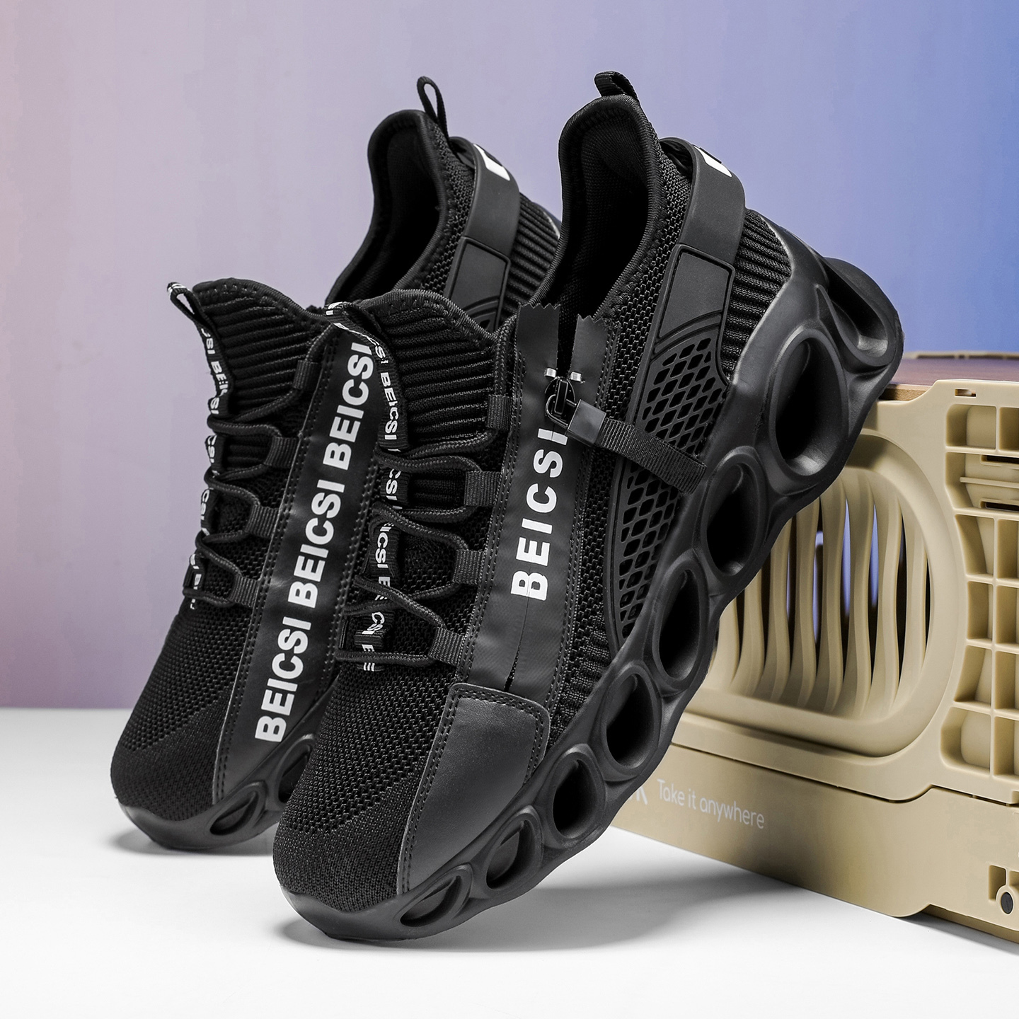 Softsfeel® Women's Side-Zip ComfortFit Walking Shoes - Black