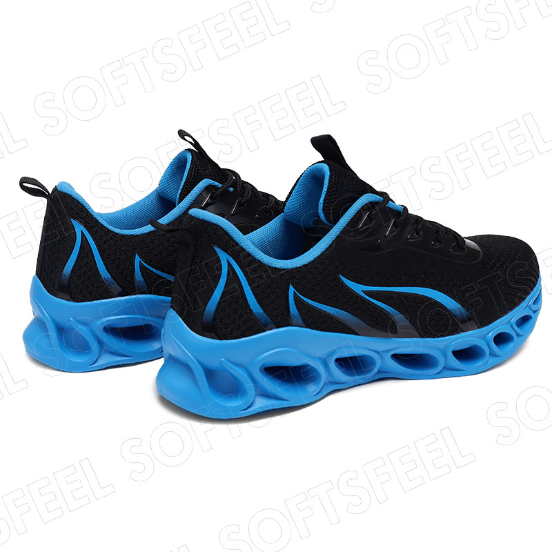 Softsfeel Men's Relieve Foot Pain Perfect Walking Shoes - Black Blue-SOFTSFEEL