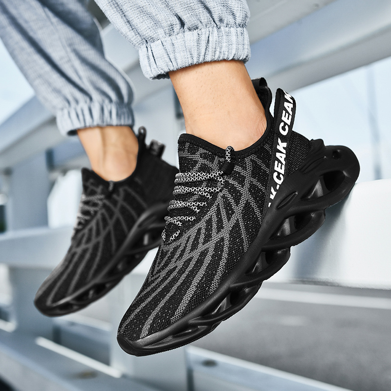 Men's Ortho Stretch Cushion Shoes - Black-SOFTSFEEL