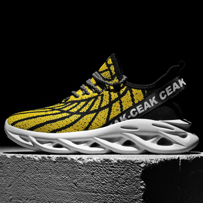 Women's Ortho Stretch Cushion Shoes - Black Yellow-SOFTSFEEL
