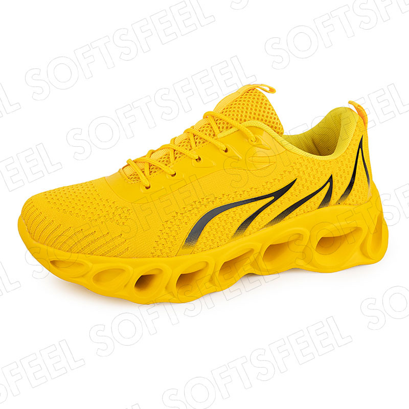 Softsfeel Men's Relieve Foot Pain Perfect Walking Shoes - Yellow-SOFTSFEEL