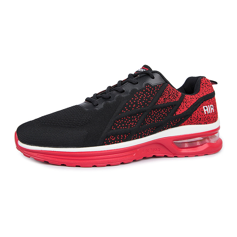 Softsfeel Men's Technology Air Cushion Super Soft Shoes - Black/Red-SOFTSFEEL