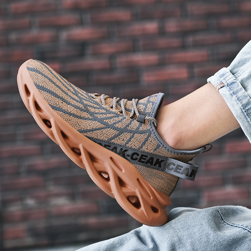 Men's Ortho Stretch Cushion Shoes - Ochre-SOFTSFEEL