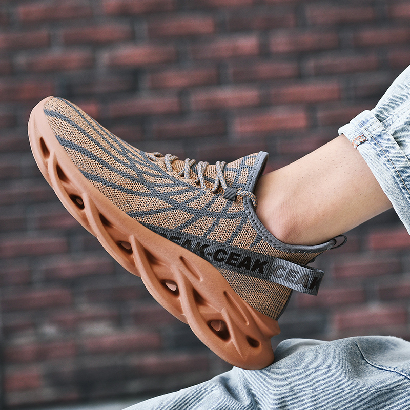 Men's Ortho Stretch Cushion Shoes - Ochre-SOFTSFEEL