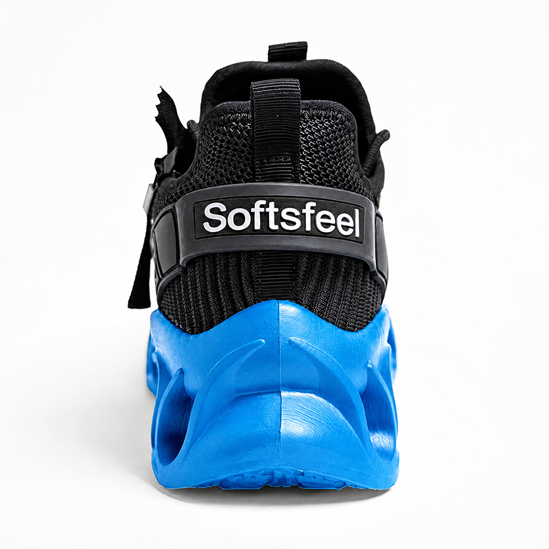 Softsfeel® Men's Side-Zip ComfortFit Walking Shoes - Black Blue