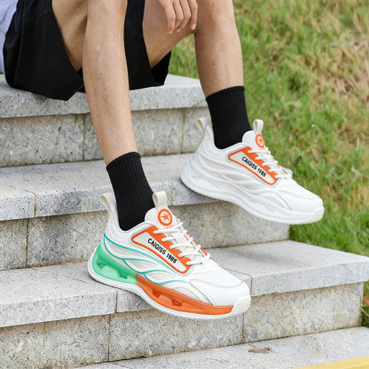 Men's AirWave Flow V5 - Cloud Sail White with Sunset-Mint Accents