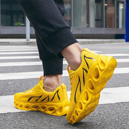 Softsfeel Men's Relieve Foot Pain Perfect Walking Shoes - Yellow-SOFTSFEEL