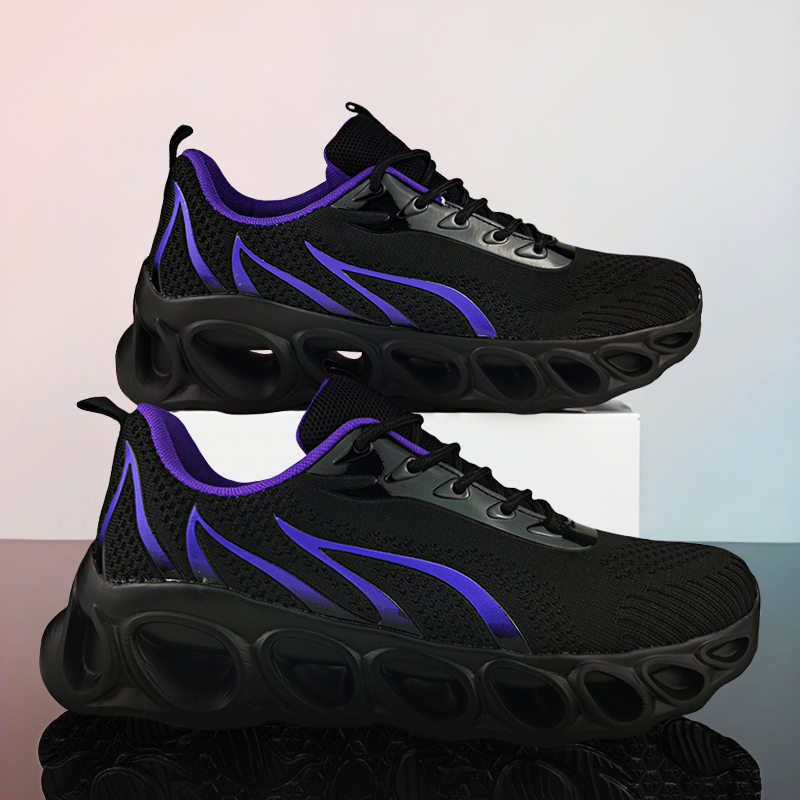 Softsfeel® Men's Relieve Foot Pain Perfect Walking Shoes - Black Purple