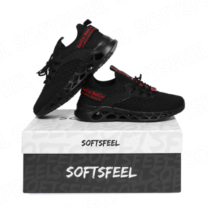 Softsfeel Women's AirCushion Shoes - Black Red-SOFTSFEEL
