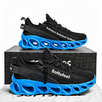 Softsfeel® Men's Side-Zip ComfortFit Walking Shoes - Black Blue