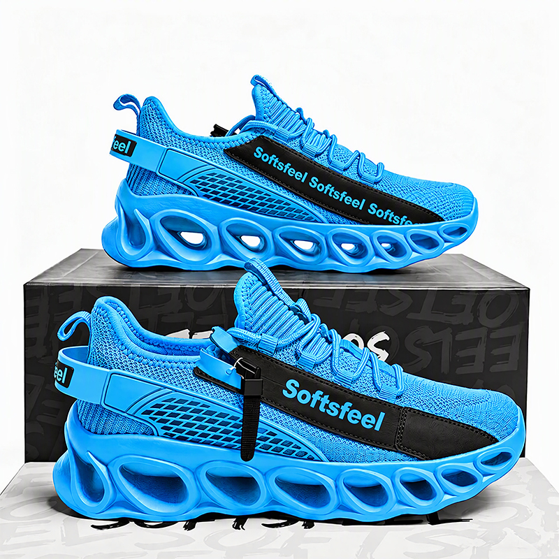 Softsfeel® Men's Side-Zip ComfortFit Walking Shoes - Blue