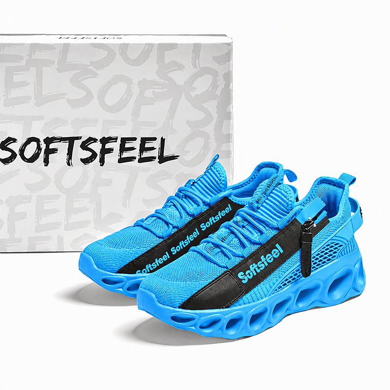 Softsfeel® Men's Side-Zip ComfortFit Walking Shoes - Blue