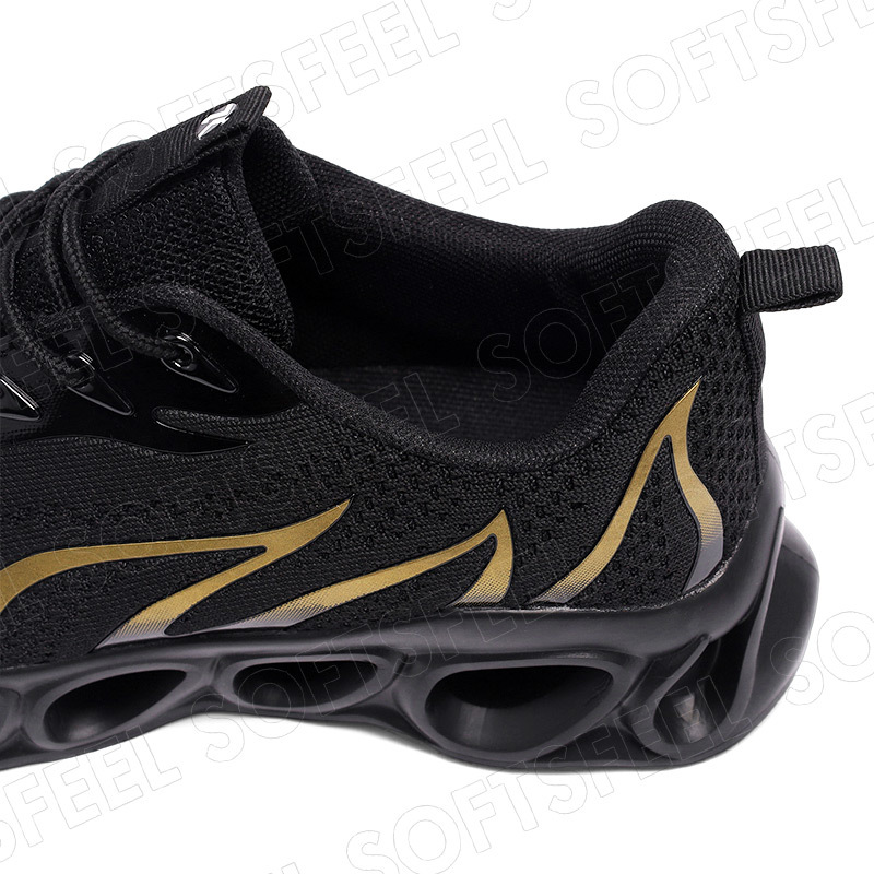 Softsfeel Men's Relieve Foot Pain Perfect Walking Shoes - Black Gold-SOFTSFEEL