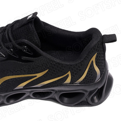 Softsfeel Men's Relieve Foot Pain Perfect Walking Shoes - Black Gold-SOFTSFEEL