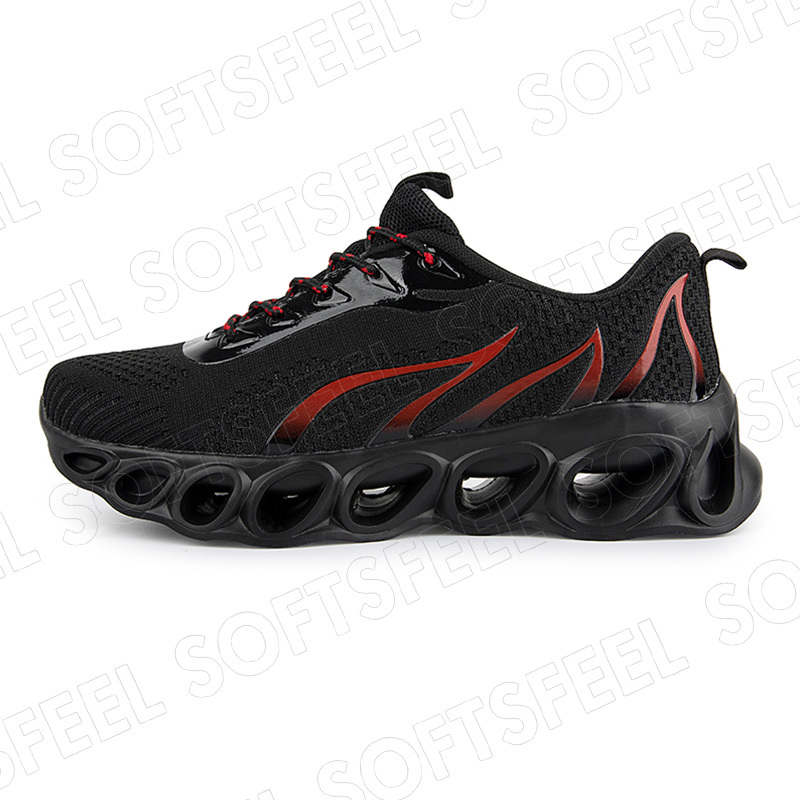 Softsfeel Women's Relieve Foot Pain Perfect Walking Shoes - Black Red-SOFTSFEEL