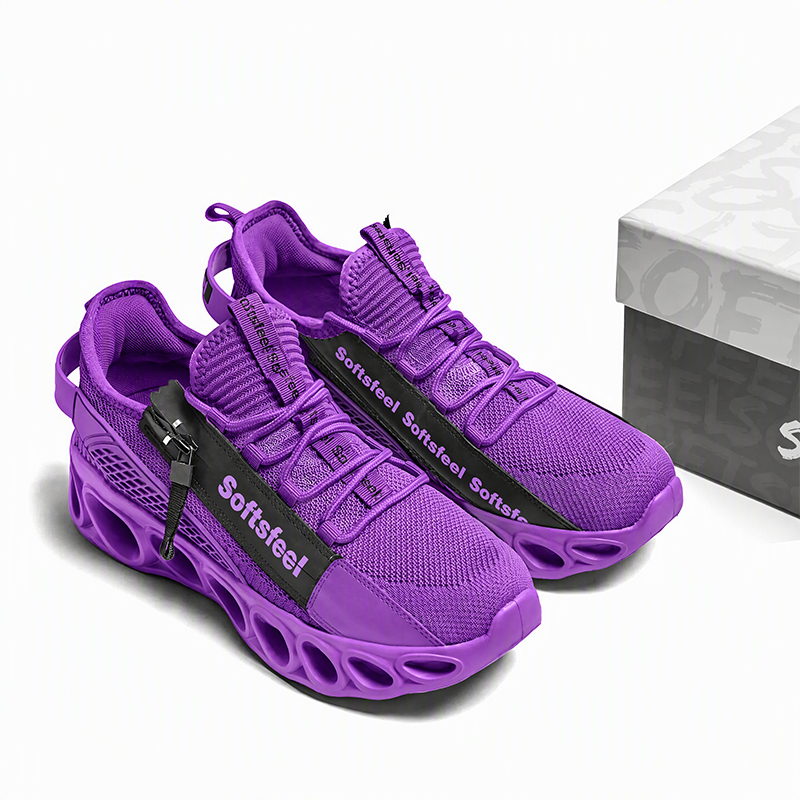 Softsfeel® Men's Side-Zip ComfortFit Walking Shoes - Purple