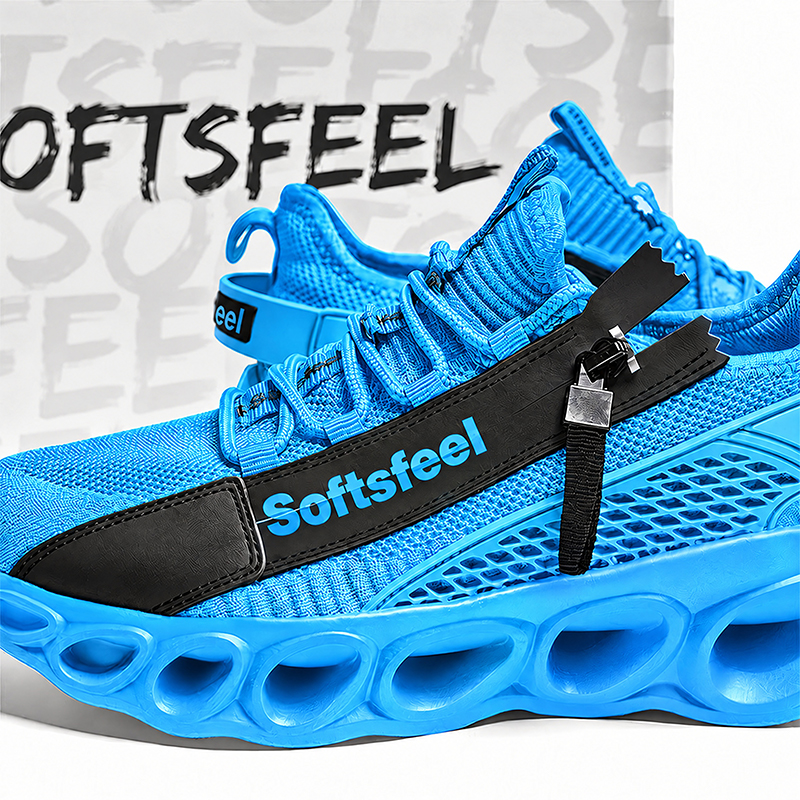 Softsfeel® Men's Side-Zip ComfortFit Walking Shoes - Blue