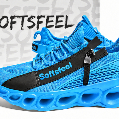 Softsfeel® Men's Side-Zip ComfortFit Walking Shoes - Blue