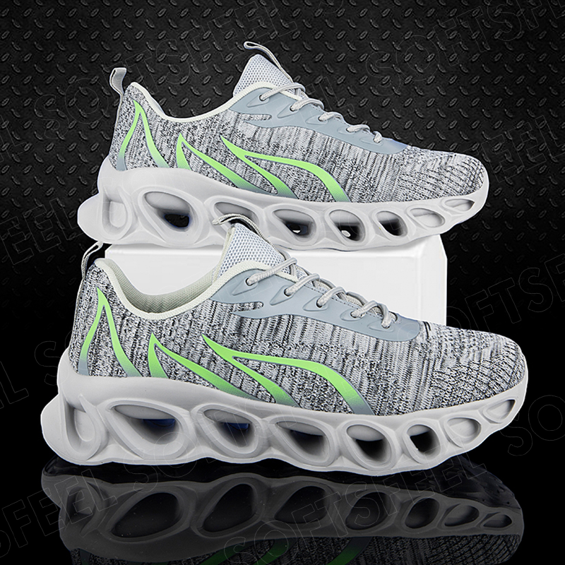Softsfeel Men's Relieve Foot Pain Perfect Walking Shoes - Gray-SOFTSFEEL