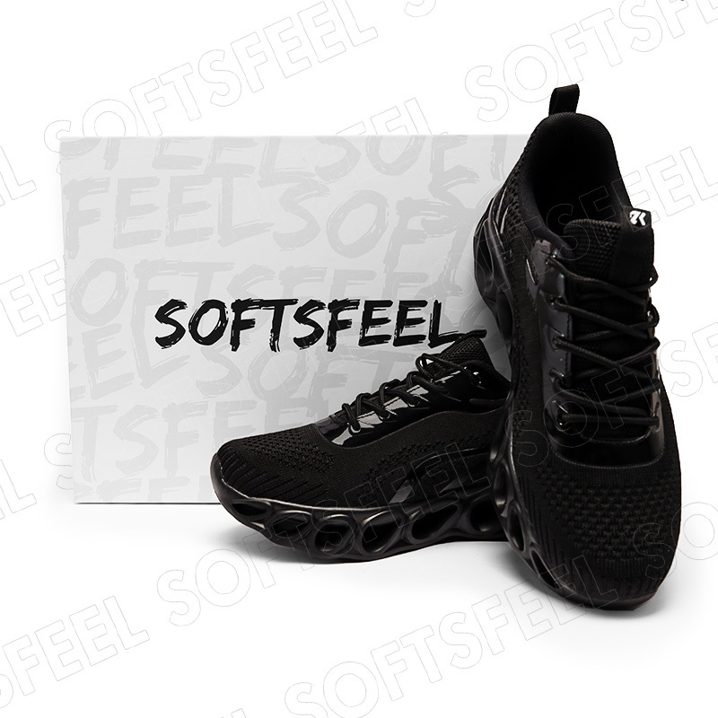 Softsfeel Men's Relieve Foot Pain Perfect Walking Shoes - Black-SOFTSFEEL