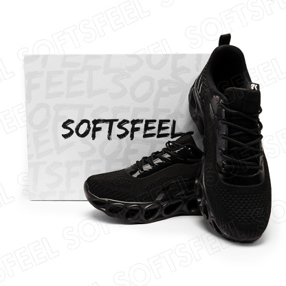 Softsfeel Men's Relieve Foot Pain Perfect Walking Shoes - Black-SOFTSFEEL