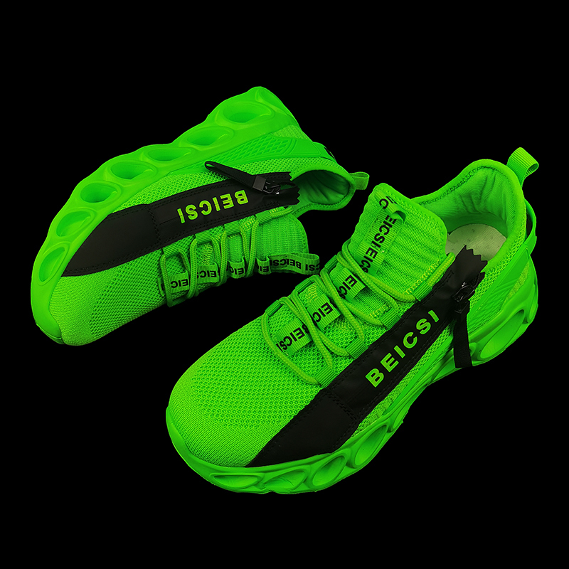 Softsfeel Men's Side-Zip ComfortFit Walking Shoes - Green-SOFTSFEEL
