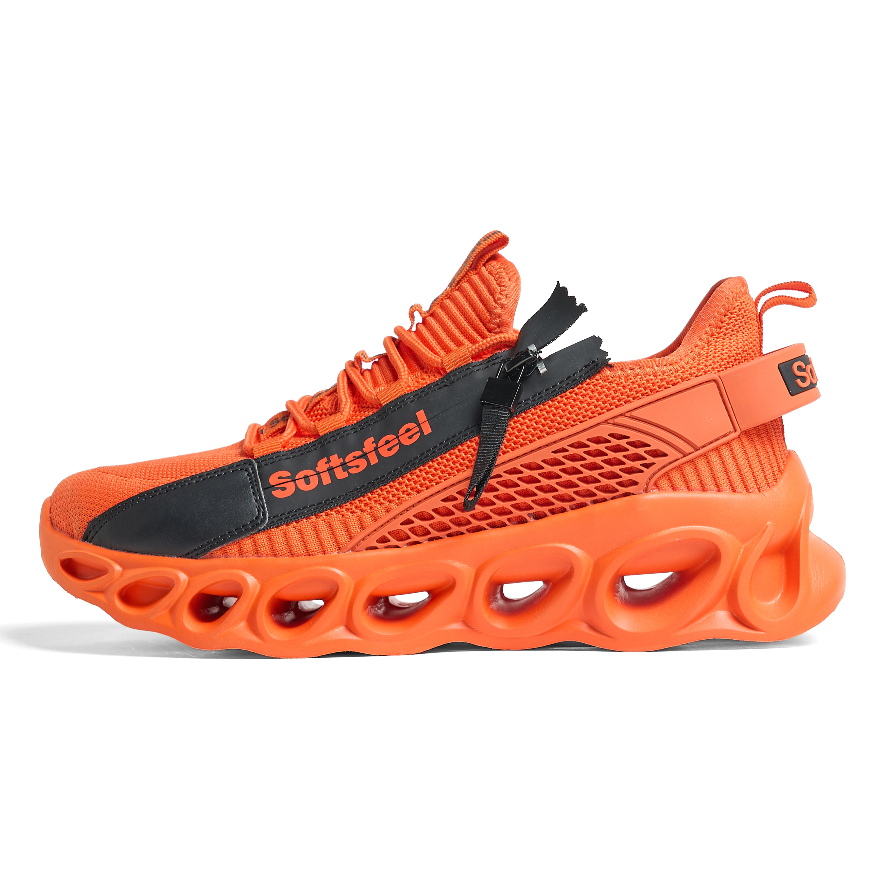 Softsfeel® Men's Side-Zip ComfortFit Walking Shoes - Orange