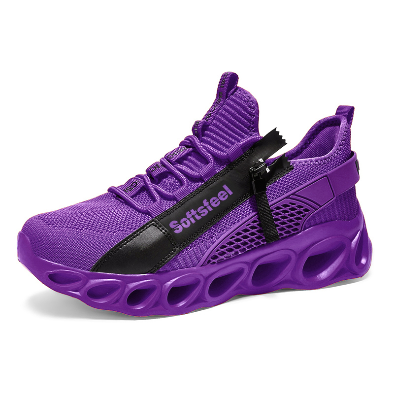 Softsfeel® Men's Side-Zip ComfortFit Walking Shoes - Purple