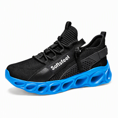 Softsfeel® Men's Side-Zip ComfortFit Walking Shoes - Black Blue