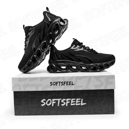 Softsfeel Men's Relieve Foot Pain Perfect Walking Shoes - Black-SOFTSFEEL