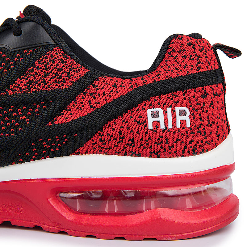 Softsfeel Men's Technology Air Cushion Super Soft Shoes - Black/Red-SOFTSFEEL